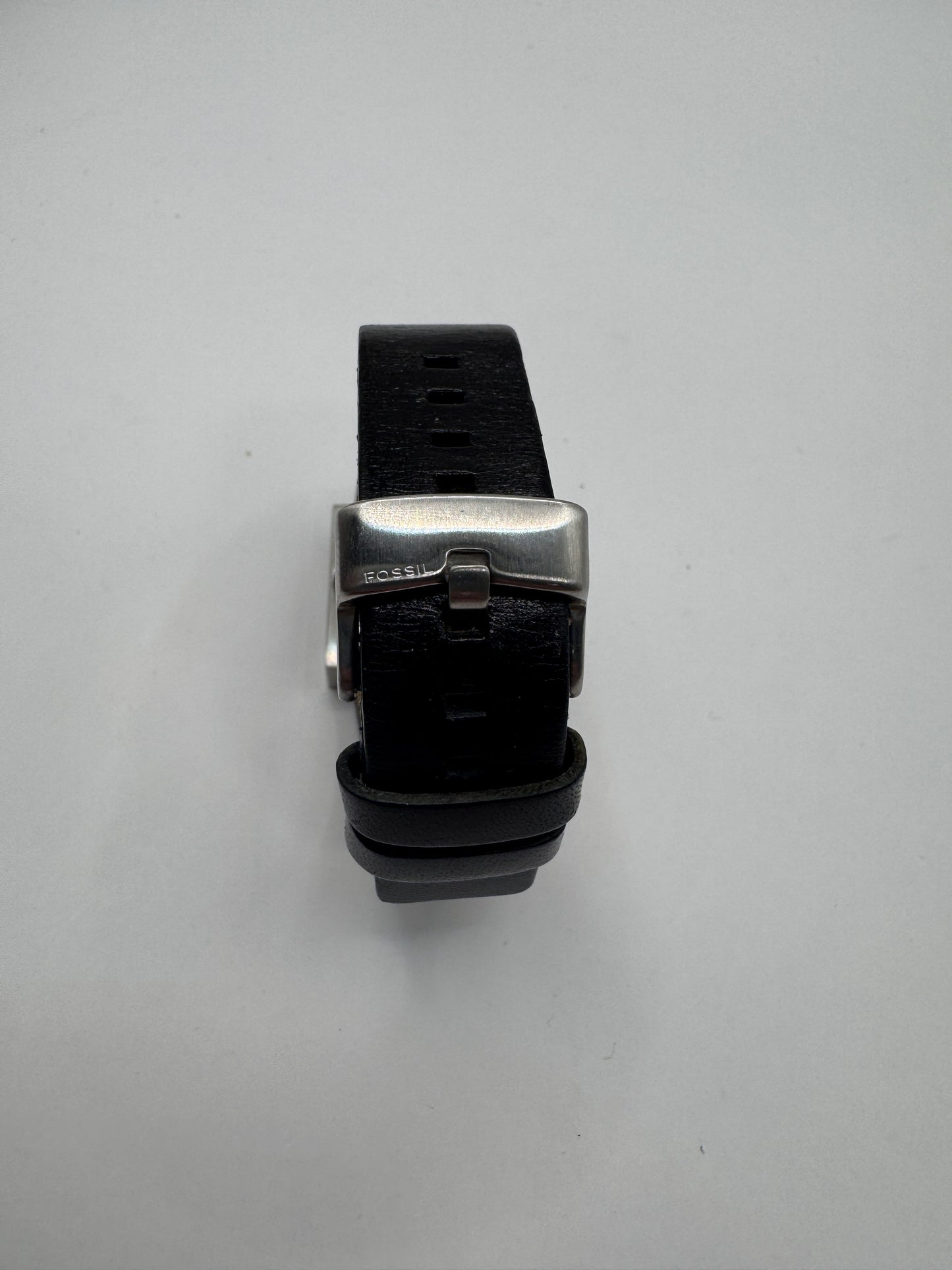 Fossil JR-9519 Women’s Watch – Square Silver-Tone Case & Black Leather Strap