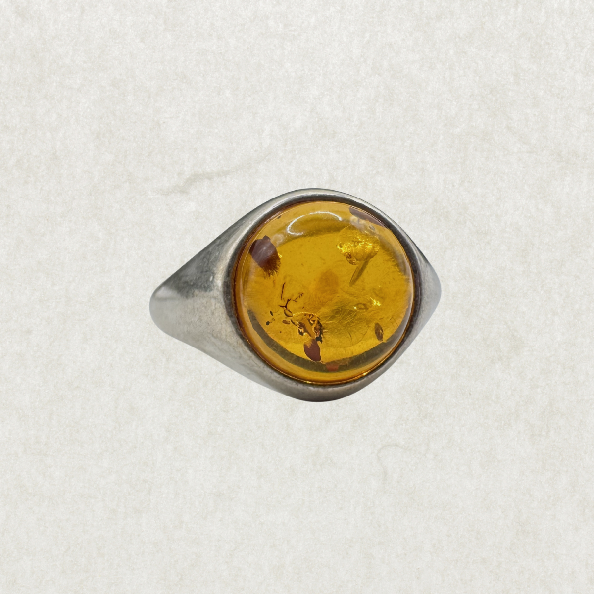 Sterling Silver Honey Amber Ring Size 7