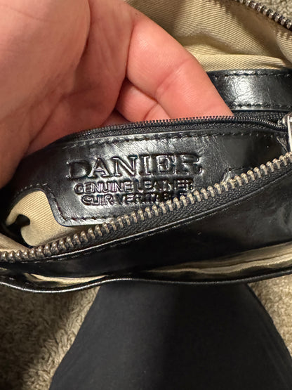 Vintage Danier Genuine Leather Black Shoulder Bag – Soft Leather Crossbody Purse 24” x 12”