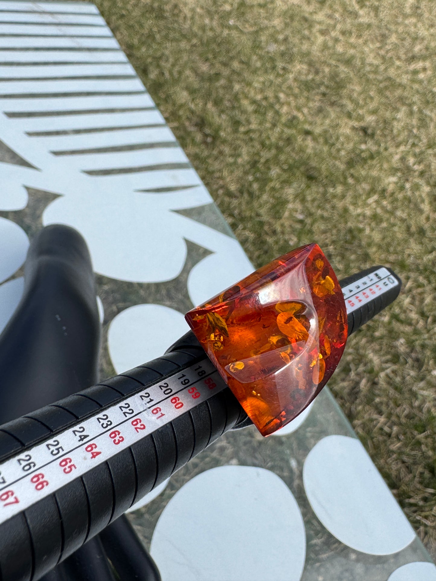 Massive Baltic Amber Ring Vintage Amber Sterling Silver 925 Sz 7.5 Chunky Statement