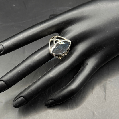 real view of vintage quartz sterling ring