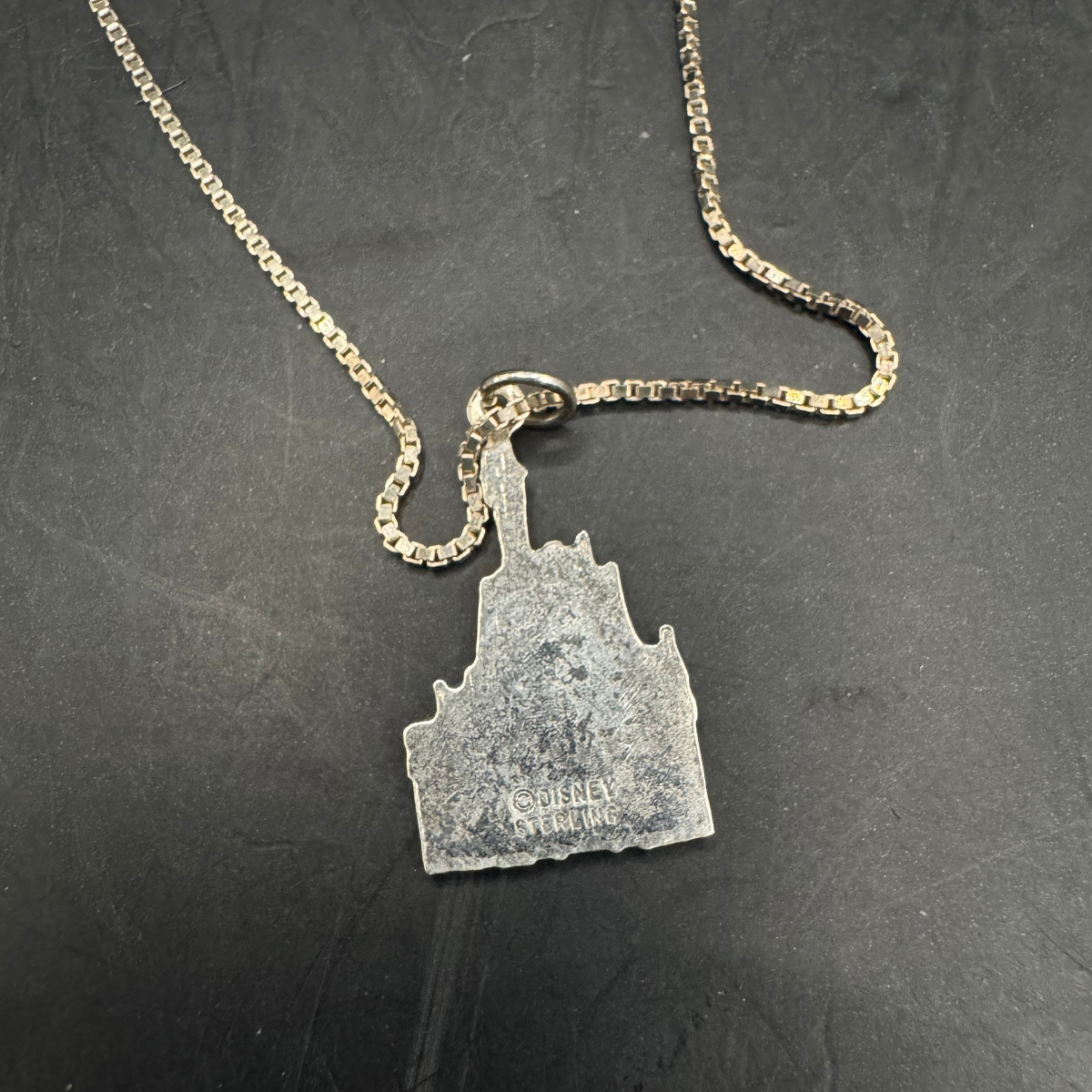 Disney Sterling Silver Castle Pendant Necklace – 16"