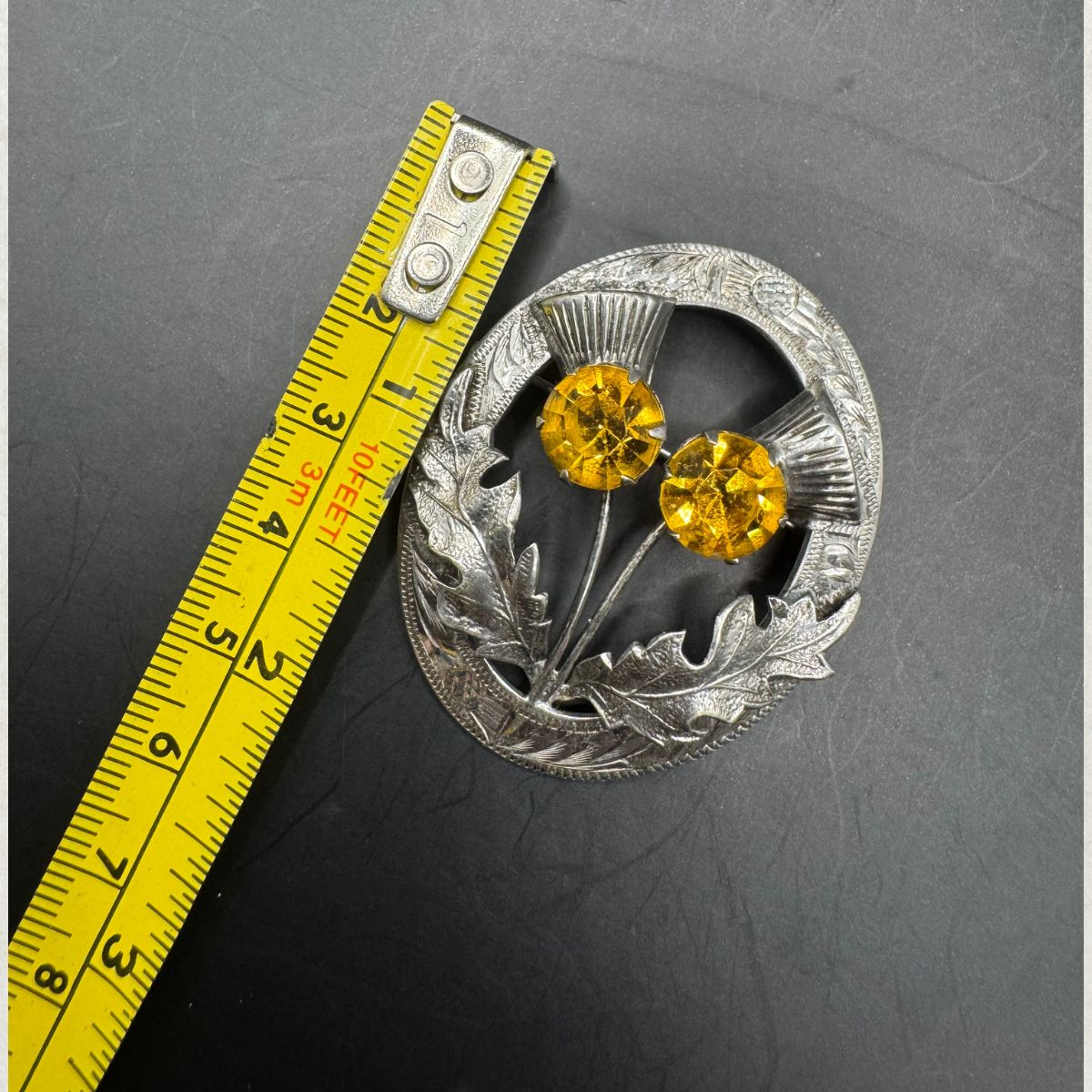 1940s Vintage Sterling Silver Scottish Thistle Brooch