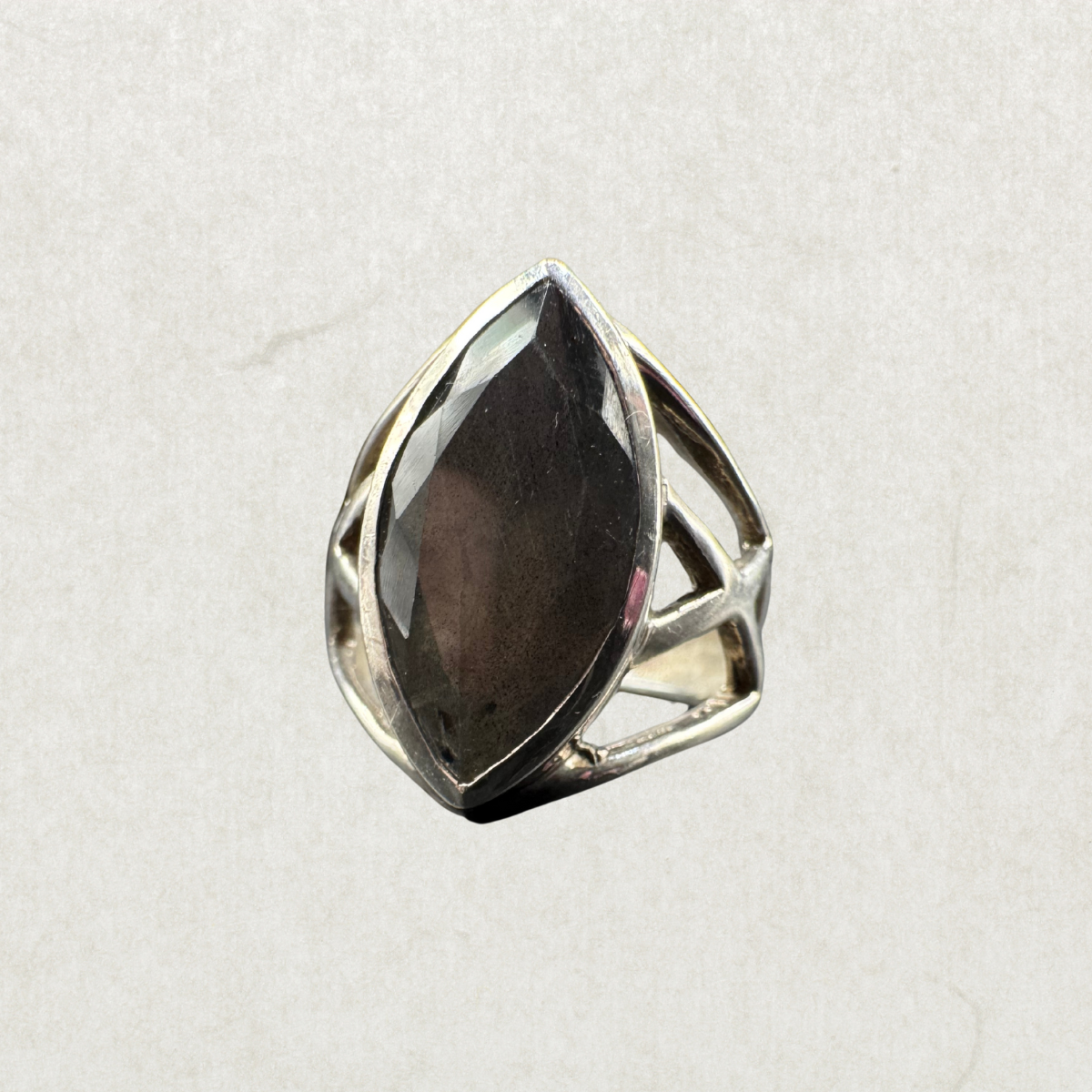smoky quartz sterling ring vintage