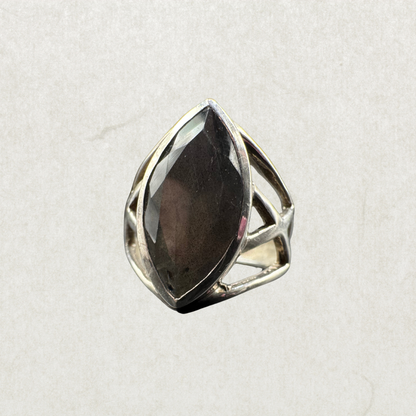 smoky quartz sterling ring vintage