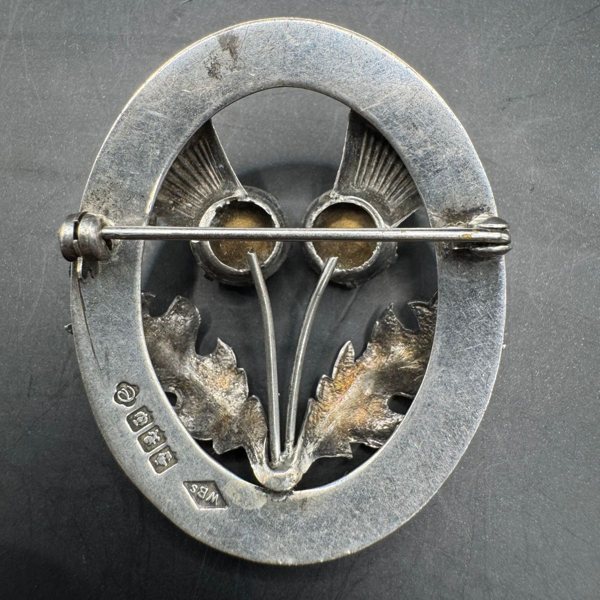 1940s Vintage Sterling Silver Scottish Thistle Brooch