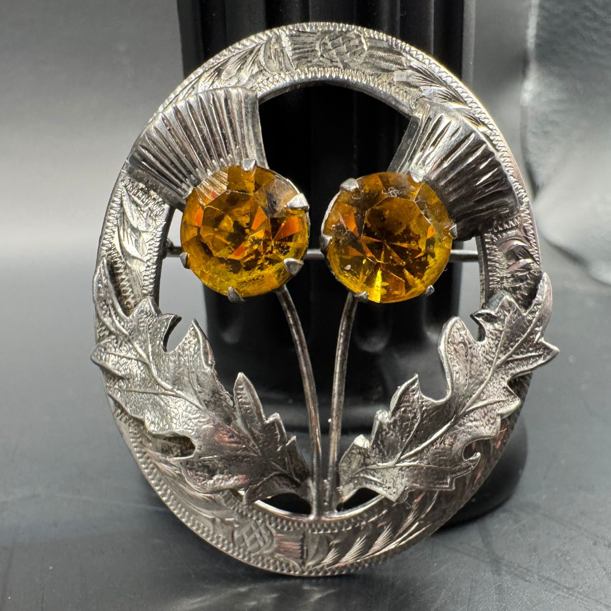 1940s Vintage Sterling Silver Scottish Thistle Brooch