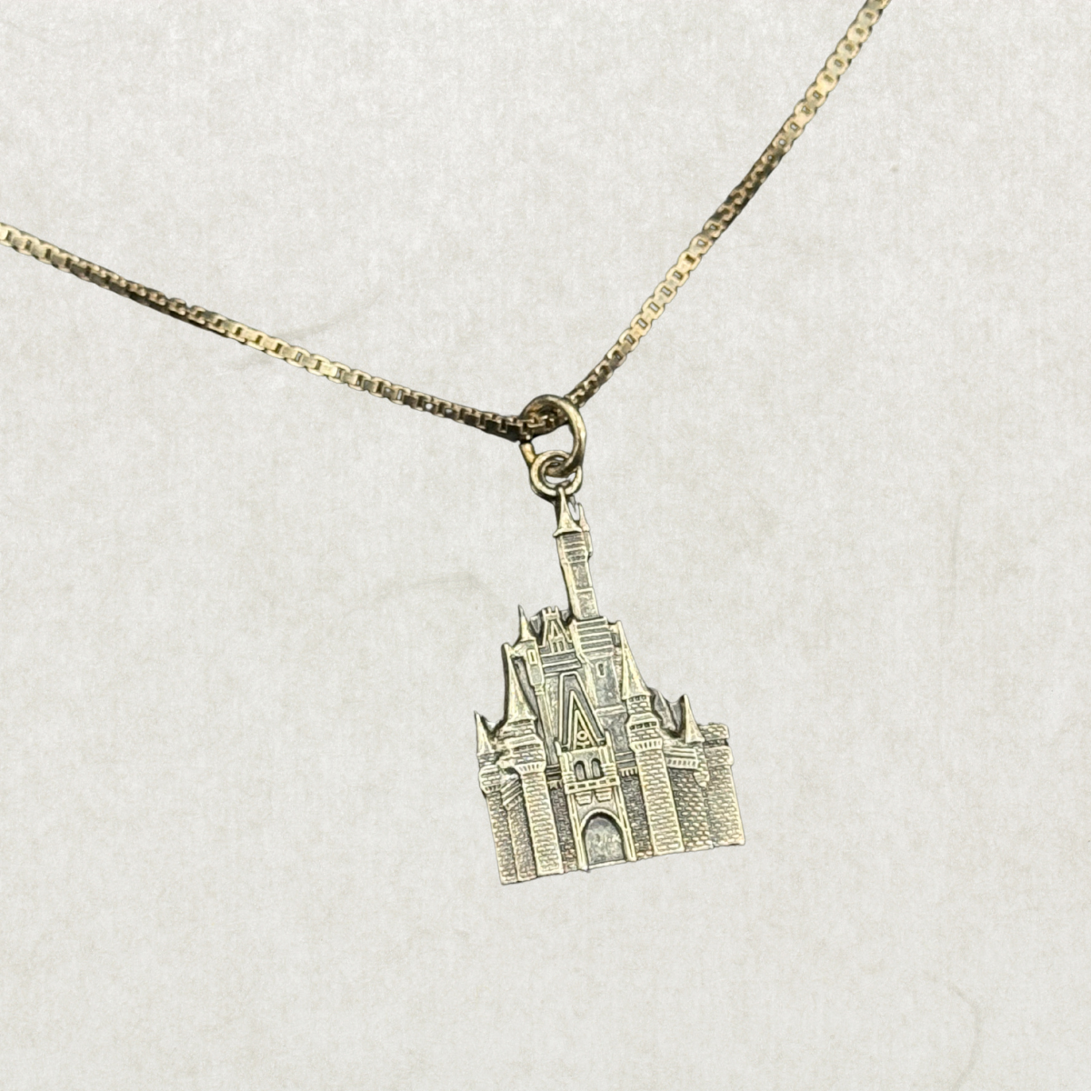 Disney Sterling Silver Castle Pendant Necklace – 16"
