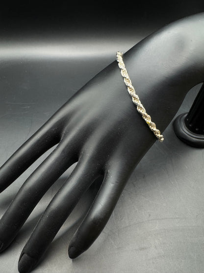 Sterling Silver Rope Chain Bracelet – 7”