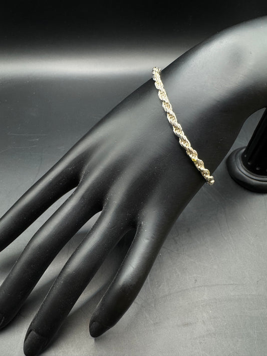 Sterling Silver Rope Chain Bracelet – 7”