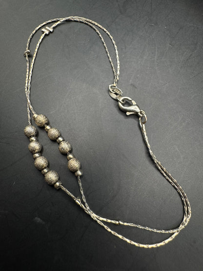 Sterling Silver Beaded Bracelet – 8”