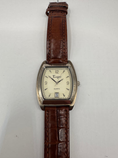 Vintage Luger Swiss Men’s Watch – Classic Design, Brown Leather Strap