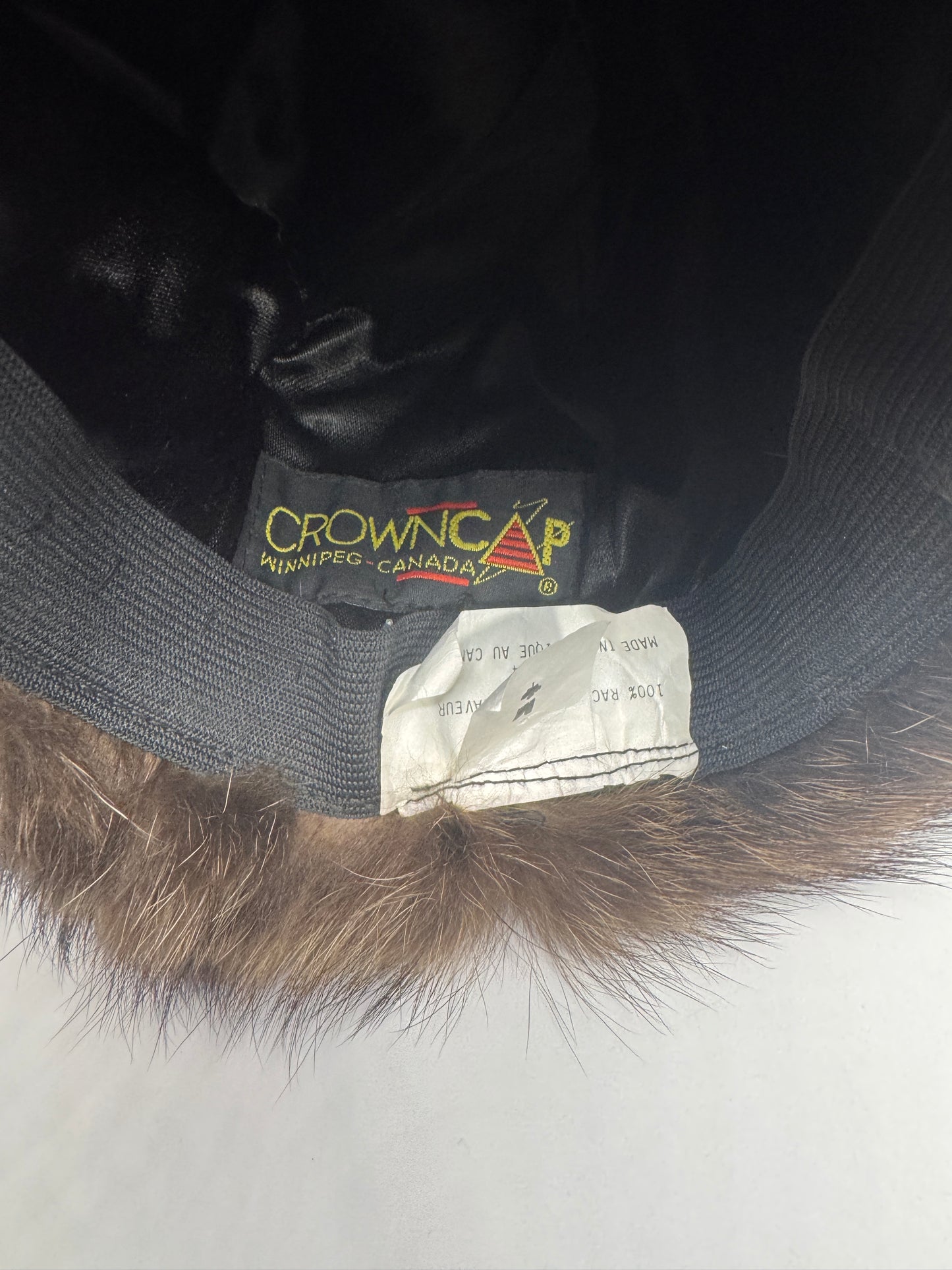 Vintage 1960s Raccoon Fur Hat – Crowncap Winnipeg, Made in Canada, 100% Raccoon