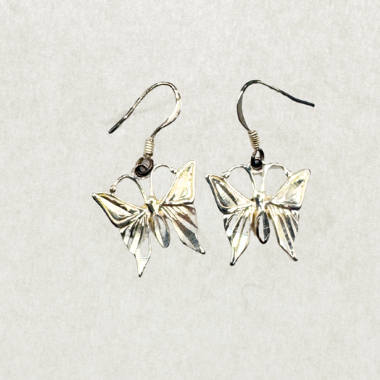 Sterling Silver Butterfly Earrings – Delicate Drop, 925