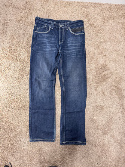 Vintage Blueprint Women’s Jeans – Size 33–34, Dark Wash, Contrast Stitching