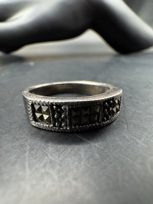 Sterling Marcasite Ring - Size 8