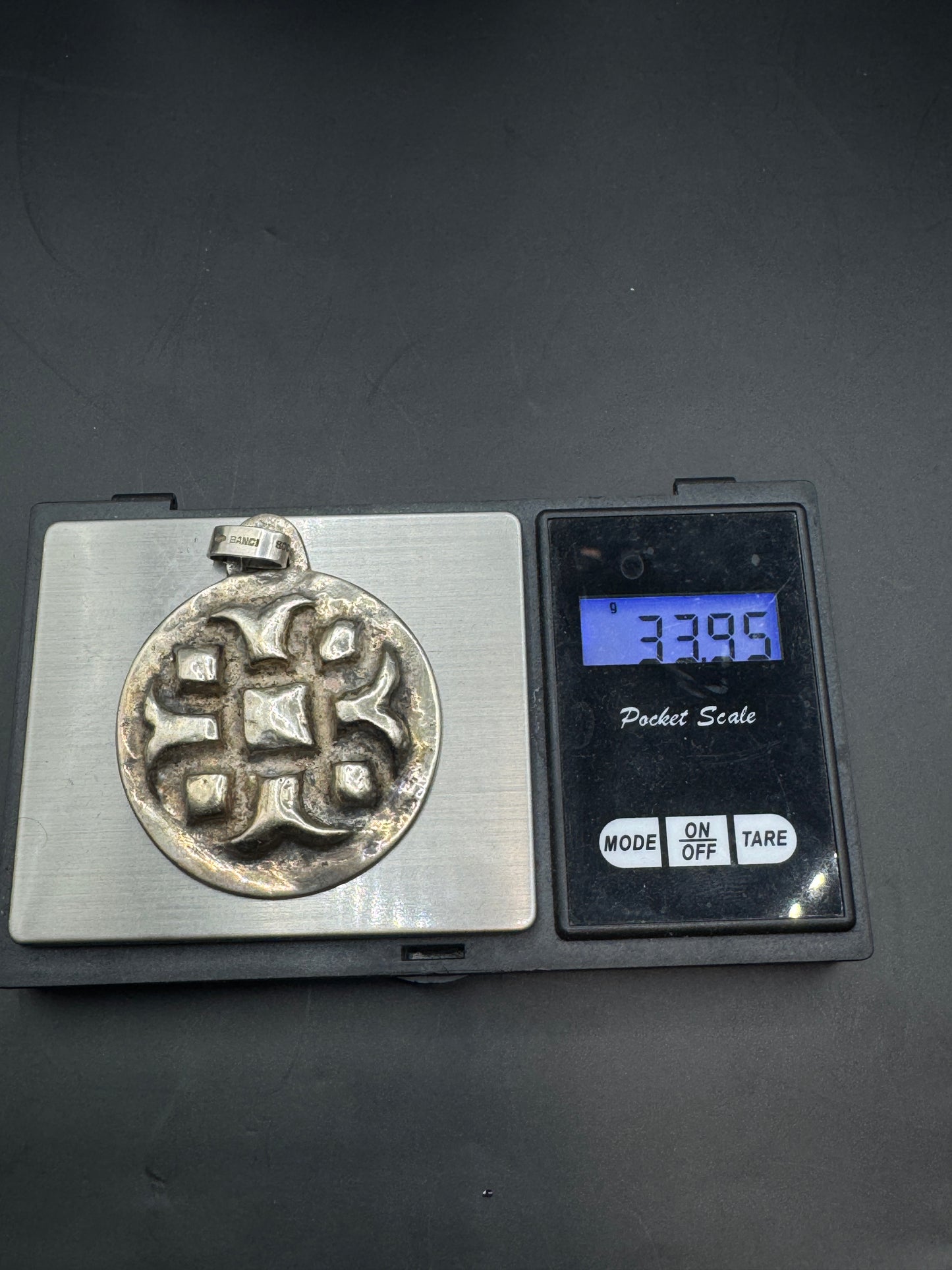 Vintage Italian 800 Silver Cross Pendant by Banci – Large Statement Medallion, Brutalist Style