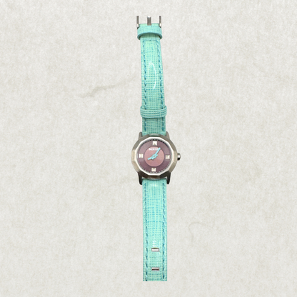 Nixon Mini B Watch – Brand New, Turquoise Strap, Purple Dial