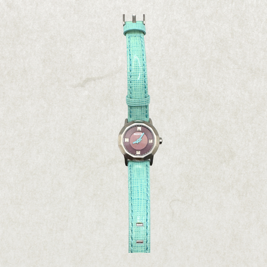 Nixon Mini B Watch – Brand New, Turquoise Strap, Purple Dial