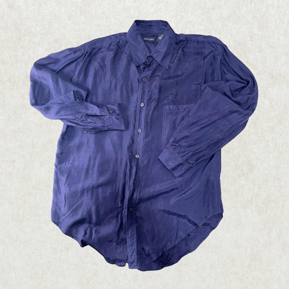 Vintage Madison 100% Silk Men’s Shirt – 1970s-80s, Size M-L