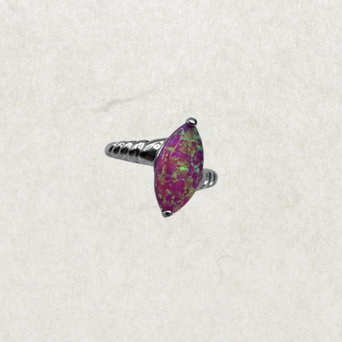 Sterling Silver Lab Opal Ring, Size 7 – Color-Changing, Like New