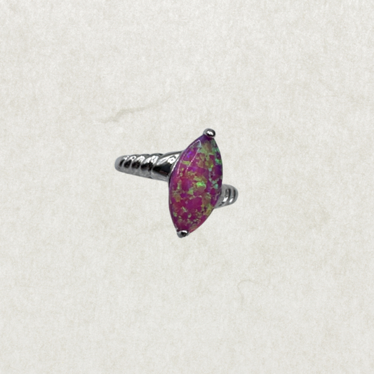 Sterling Silver Lab Opal Ring, Size 7 – Color-Changing, Like New