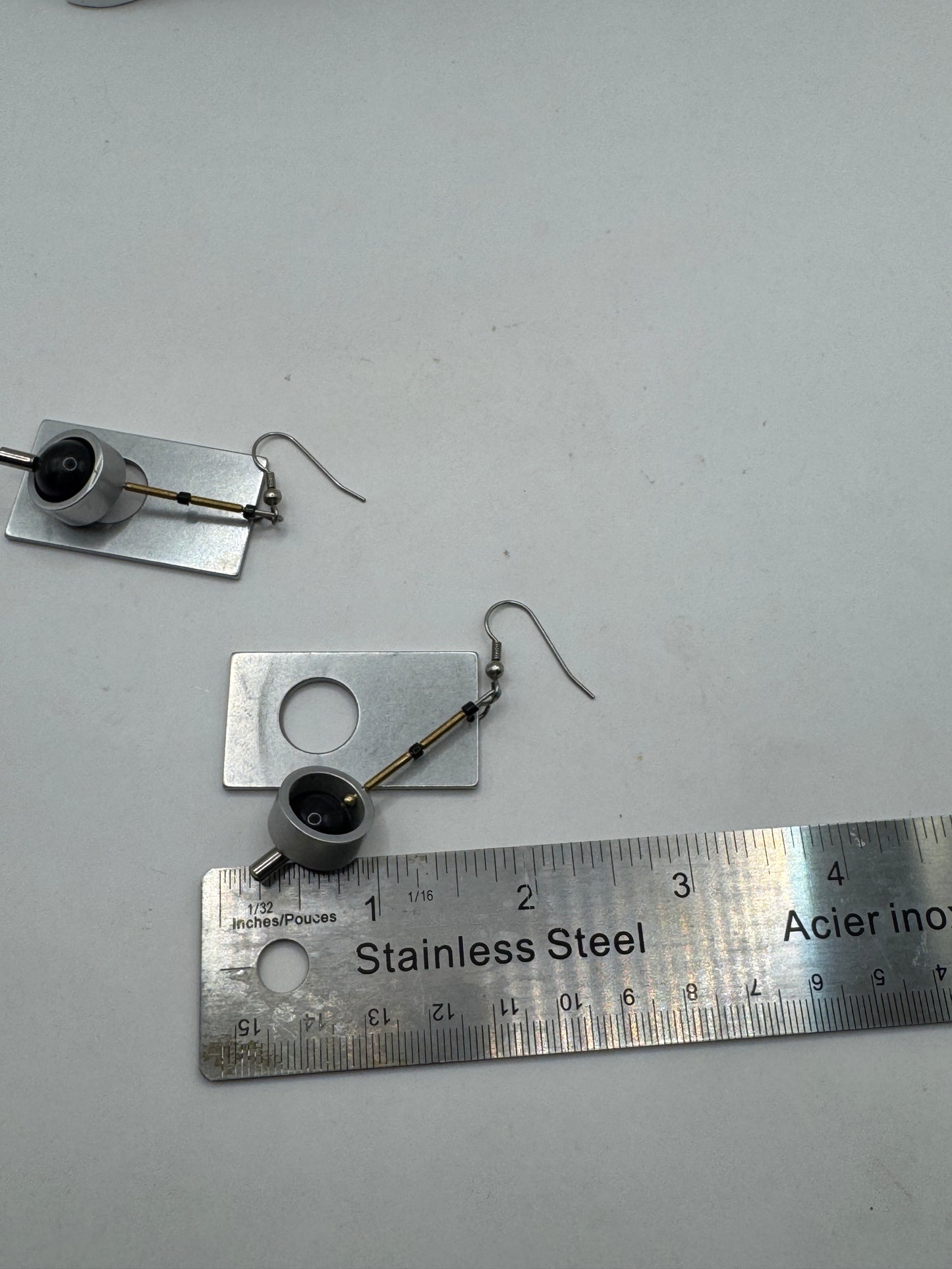 Large Christina Brampti Contemporary Sculptural Drop Earrings Geometric Statement Design