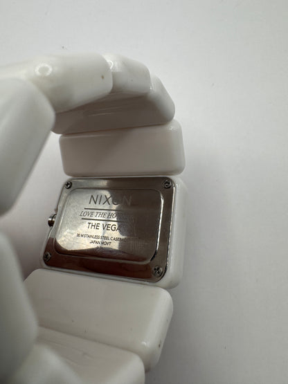 Nixon The Vega Watch – White, Minimalist Design, Working Condition