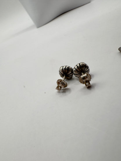 Pandora Sterling Silver Bloom Stud Earrings with Chrysoprase