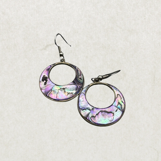 Abalone Shell 925 Mexico Silver Earrings
