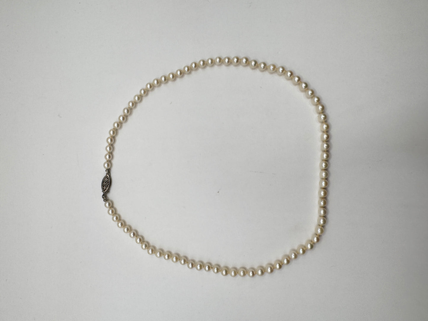 Mid-Century Japanese Pearl Necklace – Vintage, Sterling Silver Clasp