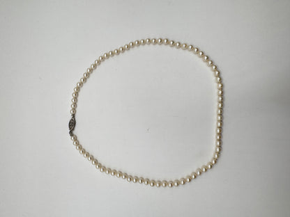 Mid-Century Japanese Pearl Necklace – Vintage, Sterling Silver Clasp