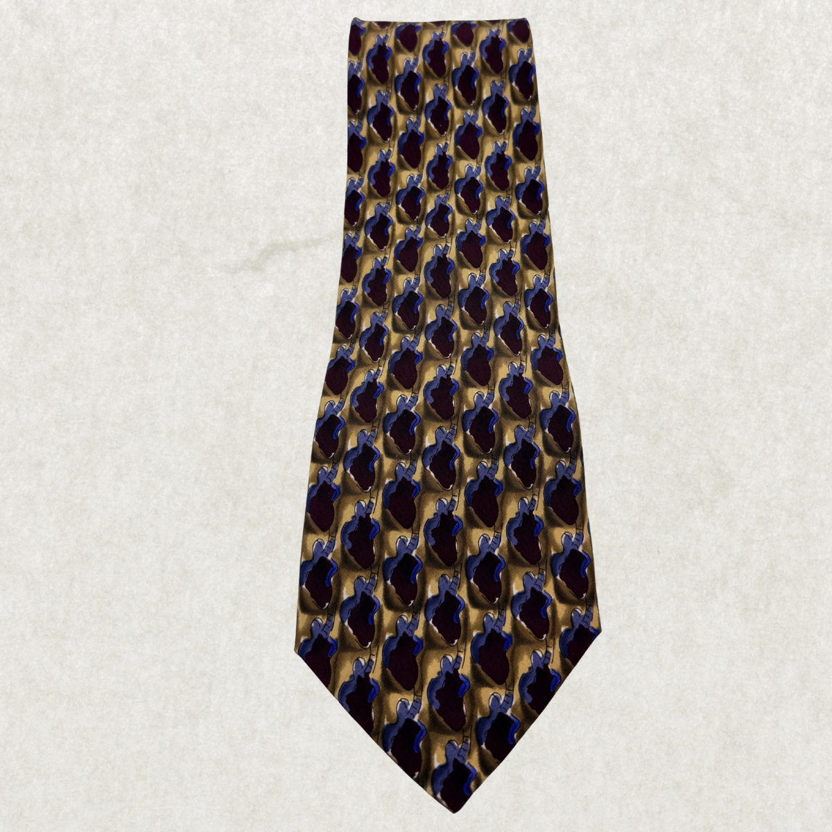 Vintage J. Garcia Silk Tie – 100% Silk, Abstract Art Pattern