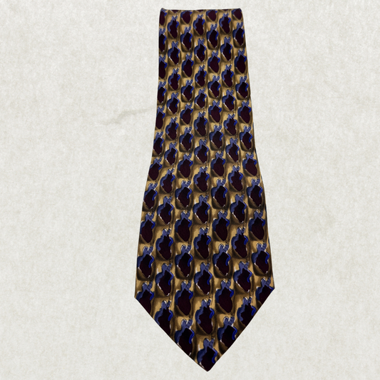 Vintage J. Garcia Silk Tie – 100% Silk, Abstract Art Pattern
