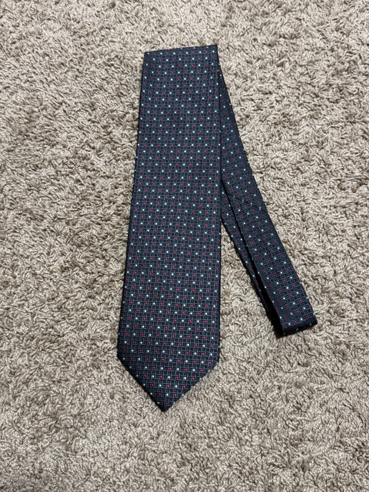 Vintage BOSS by Hugo Boss 100% Silk Tie – Designer Geometric Pattern Necktie 58” x 4”