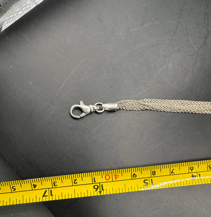 Massive Sterling Silver 925 Multi-Strand Heart Motif Necklace