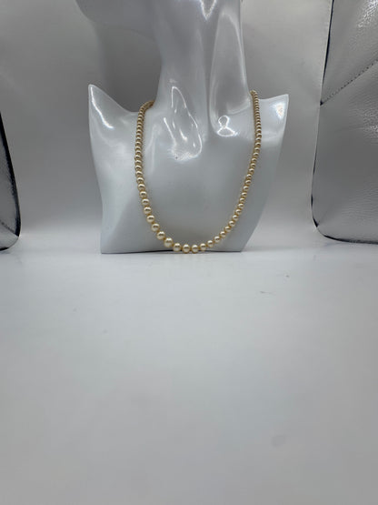Vintage Natural Pearl Necklace – Painted, Excellent Condition