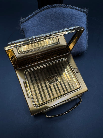 Vintage Mascot Gold-Tone Compact Powder