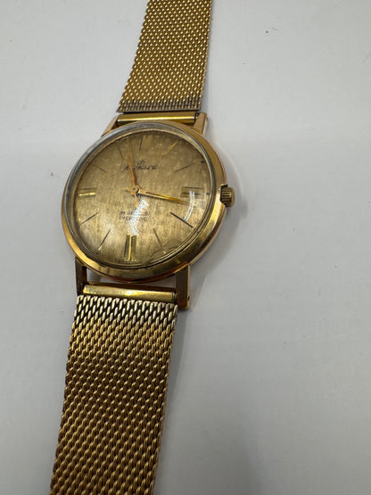 Vintage 1960s Mechanical Men’s Watch – Home Watch Co., 21 Jewels, Gold Mesh Band