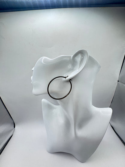 Vintage Large Sterling Silver Hoop Earrings – Excellent Condition