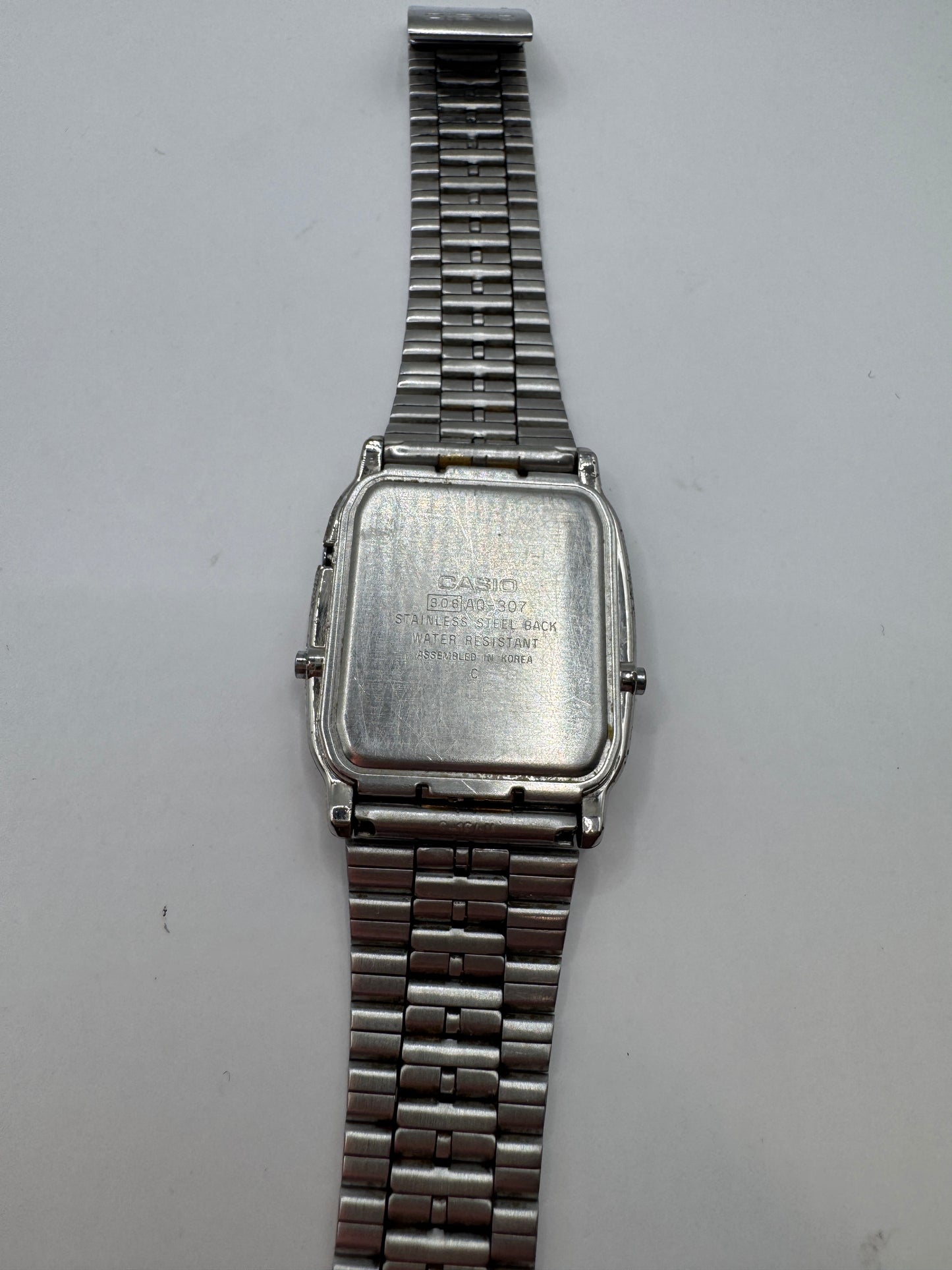 Vintage Casio 306 AQ-307 Watch – Two-Tone Stainless Steel, Good Condition