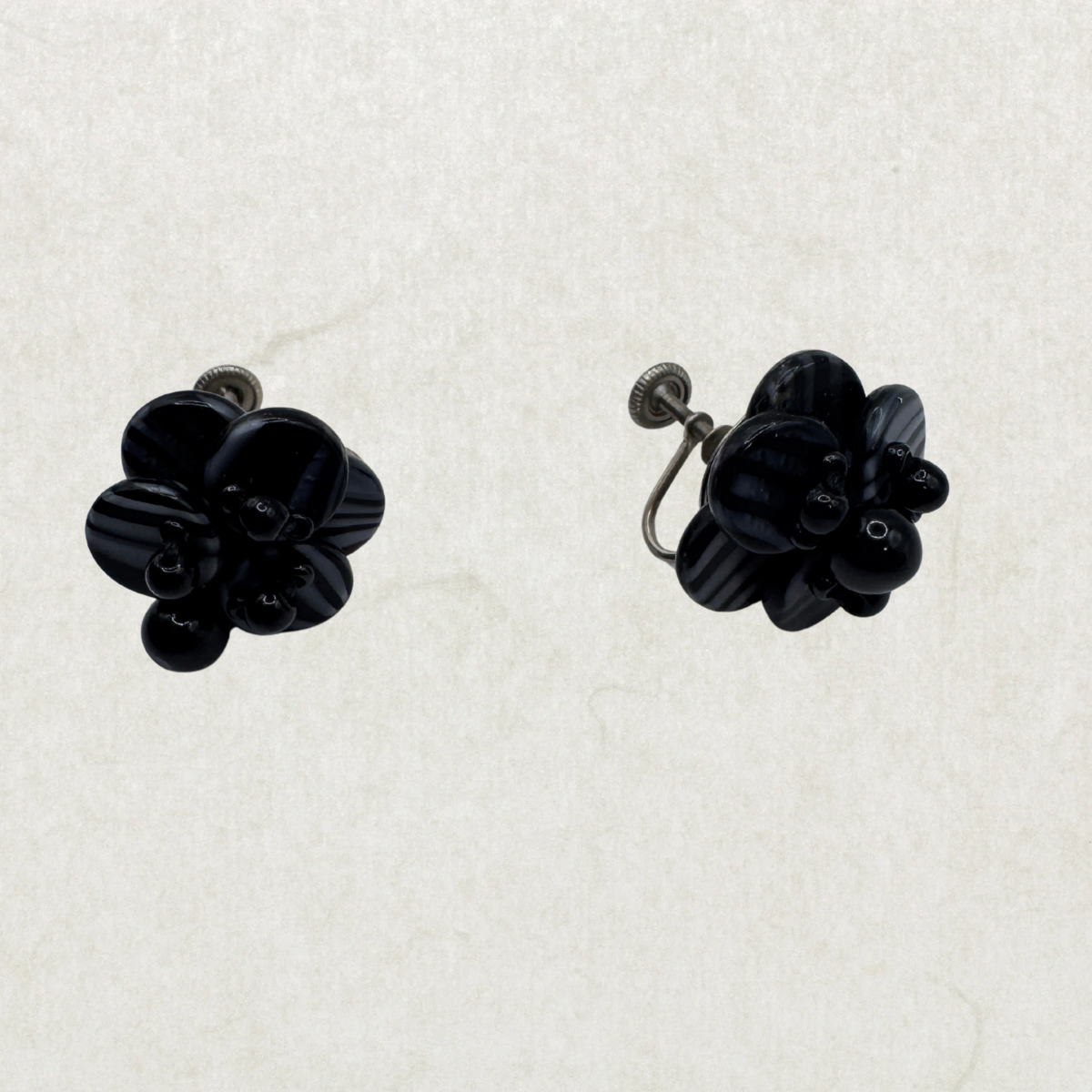 Vintage West Germany Sterling Silver Clip-On Earrings