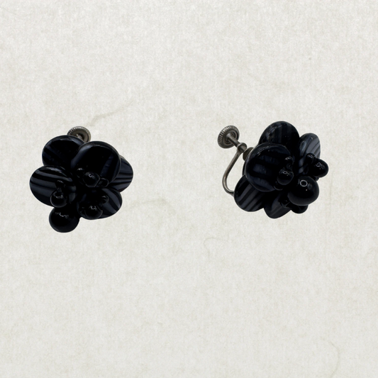 Vintage West Germany Sterling Silver Clip-On Earrings