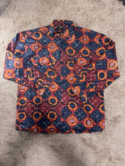 Vintage 1970s STONE Silks Men’s Shirt – 100% Silk, Size XL, Oversized