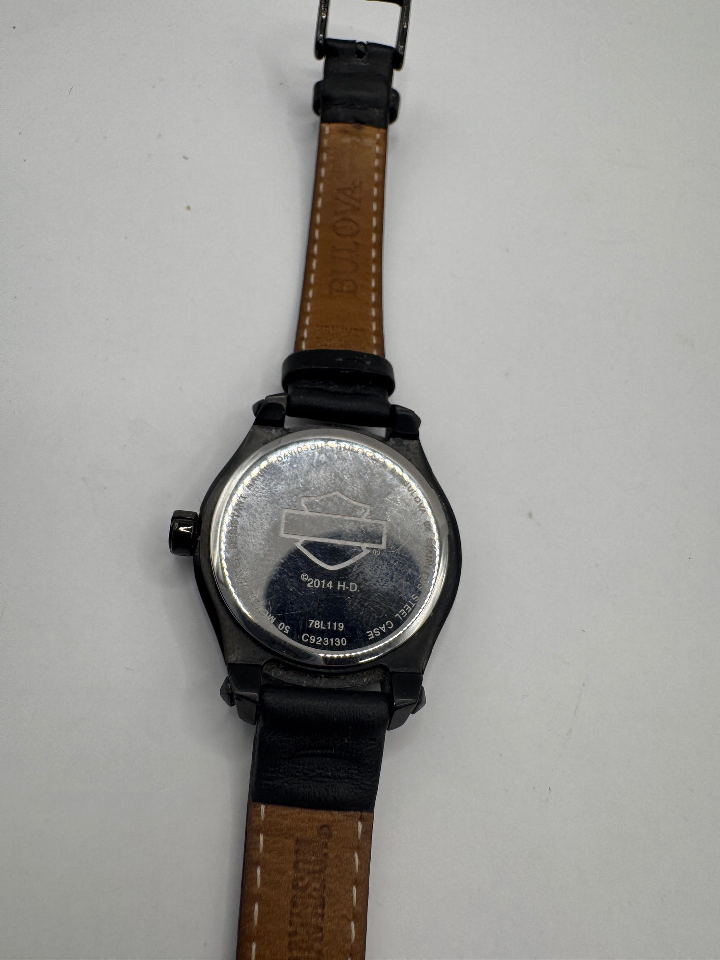 Limited Edition Bulova Harley-Davidson Women’s Watch – Black Leather Strap & Crystal Bezel