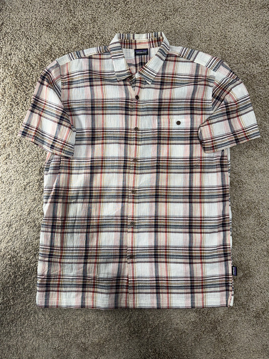 Patagonia A/C Men’s Shirt – Size L, Plaid, Lightweight Organic Cotton