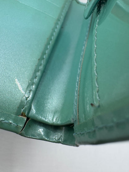 Authentic Christian Dior Wallet – 1970s/80s, Aqua Patent Leather, Excellent Condition