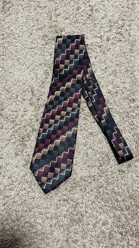Vintage Valerio Garati 100% Silk Geometric Abstract Tie – Italian Style Designer Necktie 60” x 4”