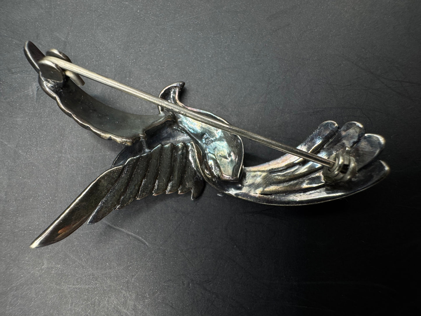 Marcasite Encrusted Bird Brooch Sterling