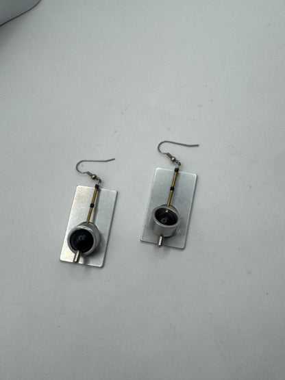 Large Christina Brampti Contemporary Sculptural Drop Earrings Geometric Statement Design
